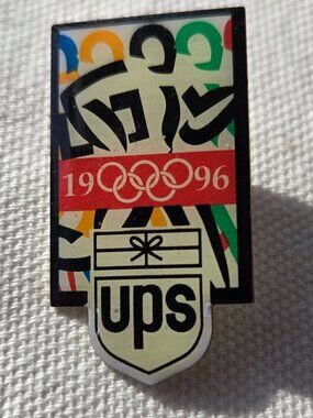 1996 Atlanta Olympics Enamel Lapel Pin UPS United Parcel Service Running Logo